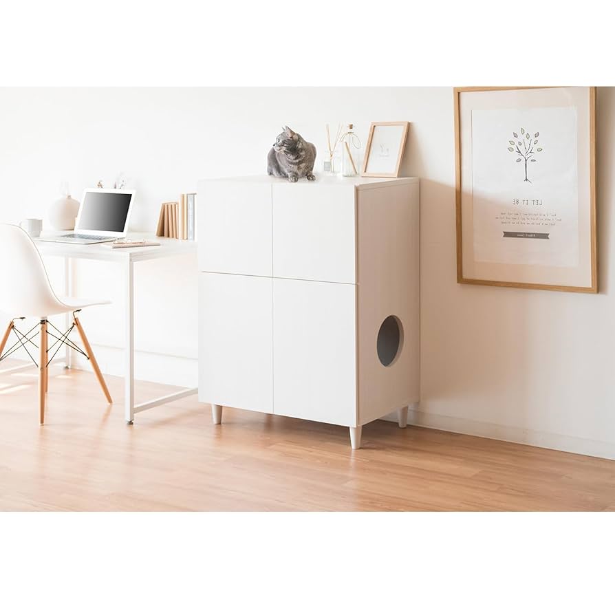 ＊キャビネットタイプ 猫トイレ 収納付き Amazon | GAOMON 猫トイレ キャビネット クローゼット 大型 収納